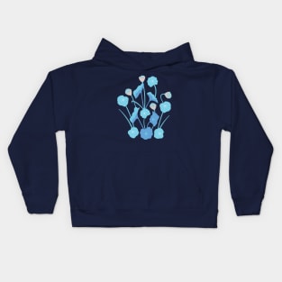 LOTUS POND Japanese Zen Buddhism Lotus Leaves Floral Botanical in Blue Blush Gray White - UnBlink Studio by Jackie Tahara Kids Hoodie